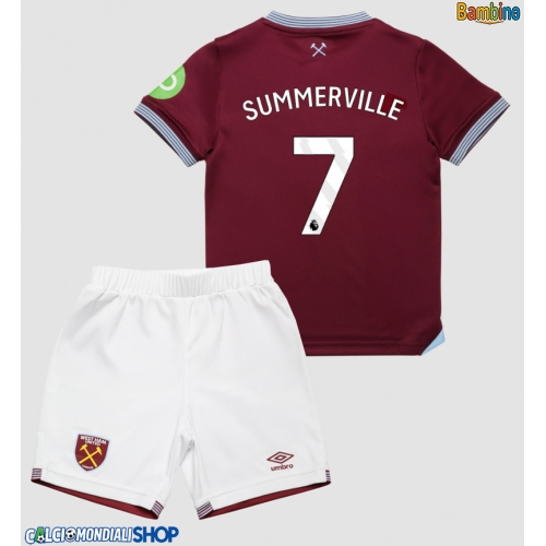 Maglie da calcio West Ham United Crysencio Summerville #7 Prima Maglia Bambino 2025-26 Manica Corta + Pantaloni corti)